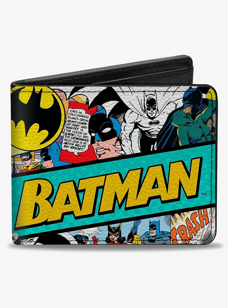 DC Comics Batman 75 Classic Comic Book Panels Collage Bifold Wallet