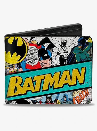DC Comics Batman 75 Classic Comic Book Panels Collage Bifold Wallet