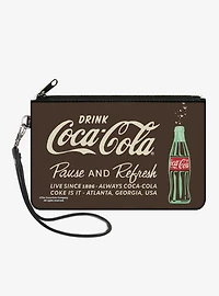 Coca-Cola Drink Coca Cola Pause and Refresh Bottle Zip Clutch Wallet