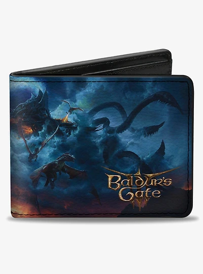 Baldur's Gate III Baldurs Gate III Group Pose Scenes and Title Logo Bifold Wallet