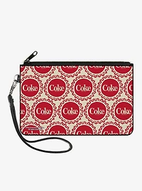 Coca-Cola Coke Bottle Caps Collage Zip Clutch Wallet