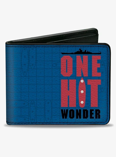 Battleship Battleship One Hit Wonder and Logo Ocean Grid Bifold Wallet