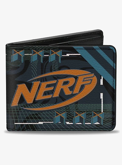 Nerf Logo and Text Collage Purple Bifold Wallet