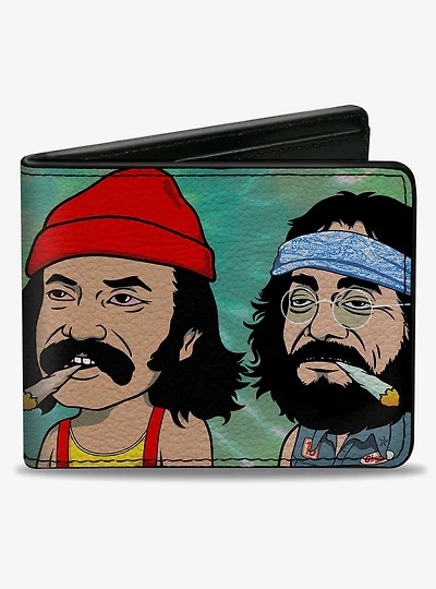 Cheech and Chong Homies in Dreamland Smoking Tie Dye Bifold Wallet
