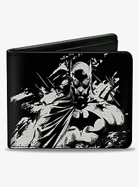 DC Comics Batman the Dark Knight and  Joker Smiling Sketch Poses Bifold Wallet