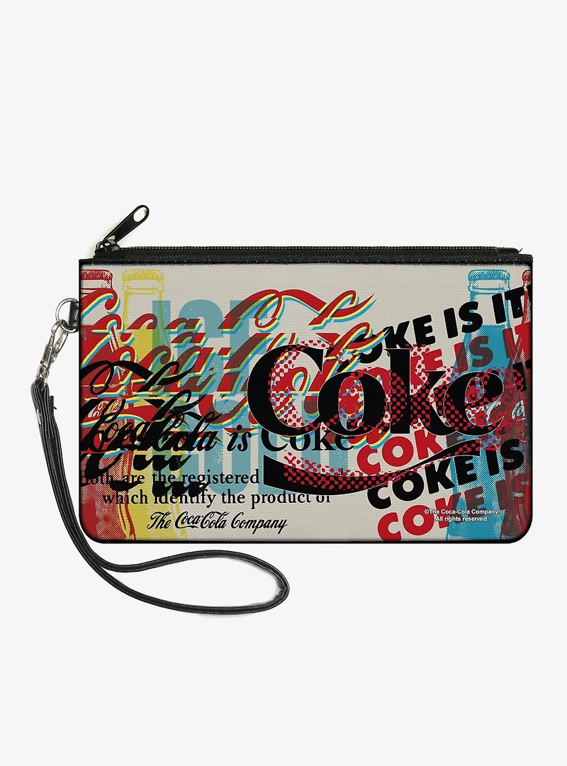 Coca-Cola Coke Is It Pop Art Collage Zip Clutch Wallet