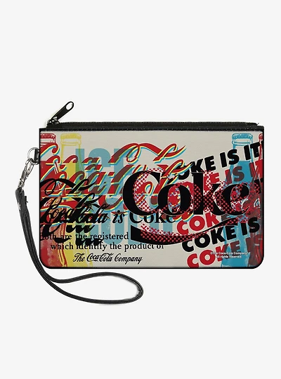 Coca-Cola Coke Is It Pop Art Collage Zip Clutch Wallet