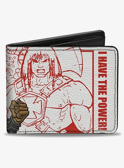 Masters of the Universe He Man I Have the Power Pose and Sketch Bifold Wallet