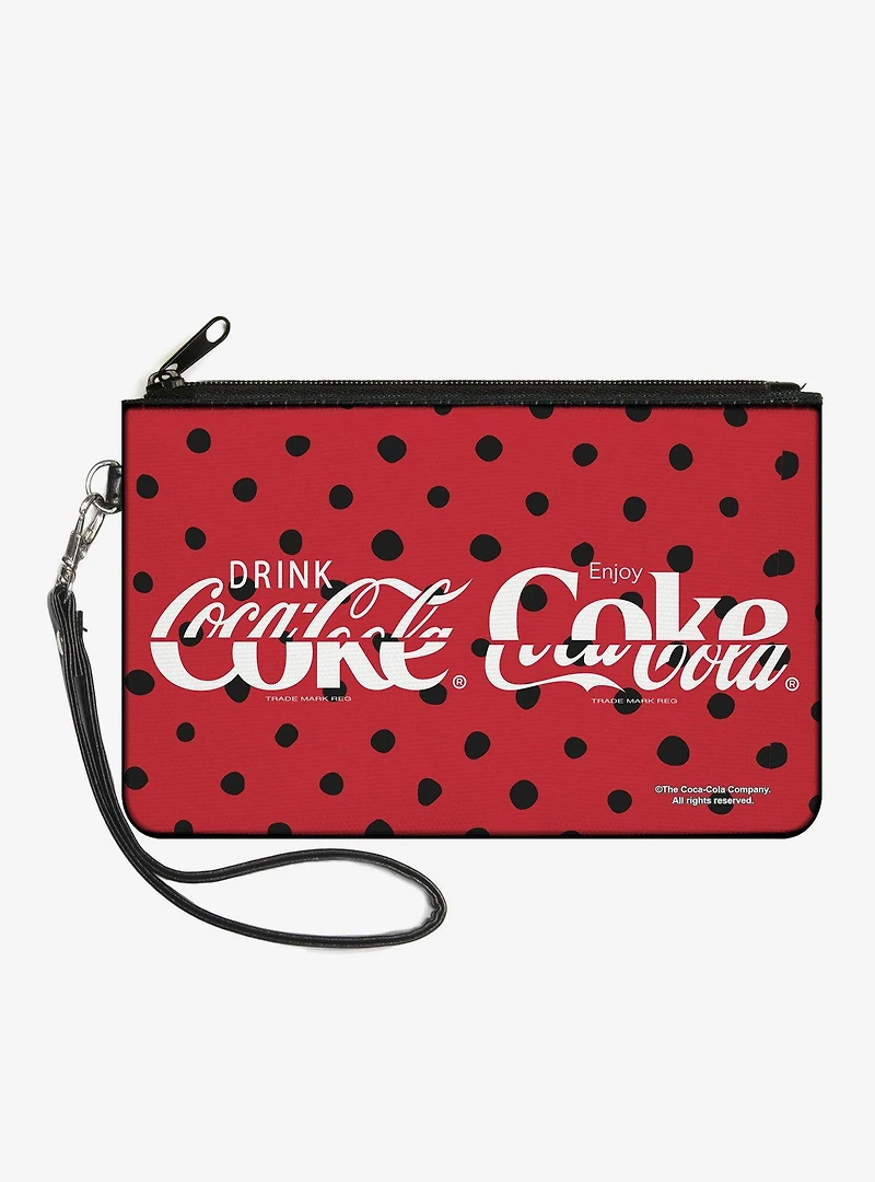 Coca-Cola Drink Coca Cola Coke Polka Dot Zip Clutch Wallet