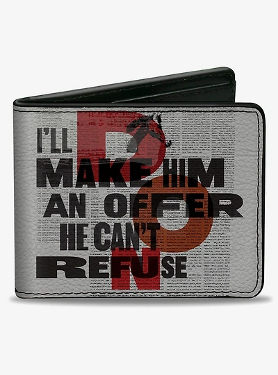 The Godfather I'll Make Him an Offer and Logo News Print Bifold Wallet