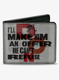 The Godfather I'll Make Him an Offer and Logo News Print Bifold Wallet