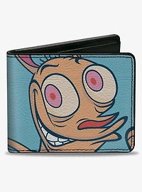 Ren and Stimpy Character Face Close Ups Light Bifold Wallet