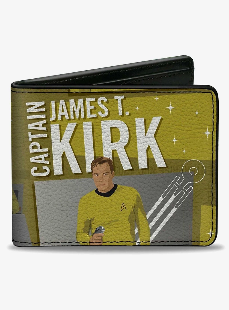 Star Trek Captain Kirk Poses Collage/Gray Bifold Wallet