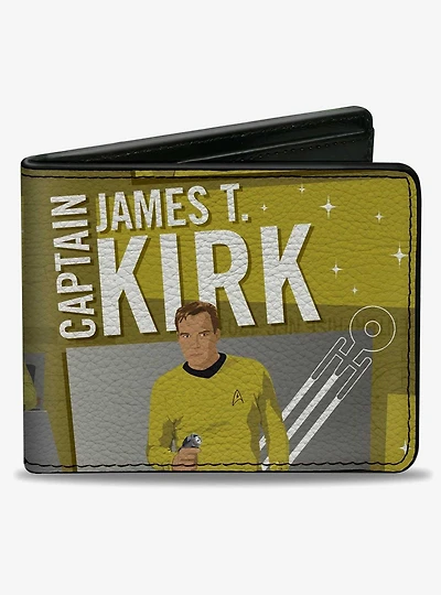 Star Trek Captain Kirk Poses Collage/Gray Bifold Wallet