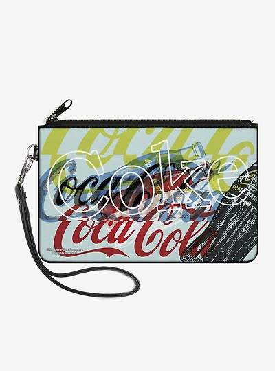 Coca-Cola Coke Logos and Bottle Pop Art Zip Clutch Wallet