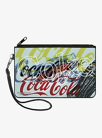 Coca-Cola Coke Logos and Bottle Pop Art Zip Clutch Wallet