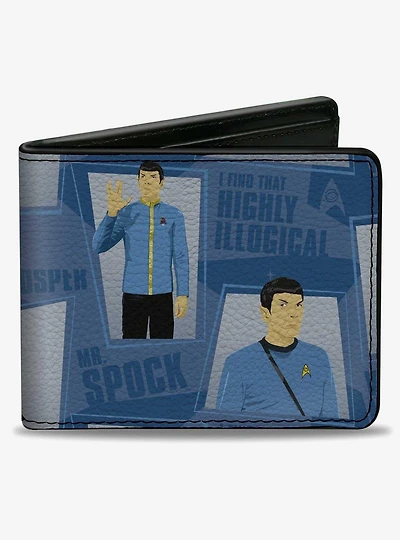 Star Trek Spock Poses and Quotes Collage Bifold Wallet