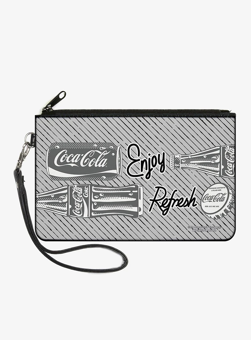 Coca-Cola Enjoy Refresh Can and Bottle Zip Clutch Wallet
