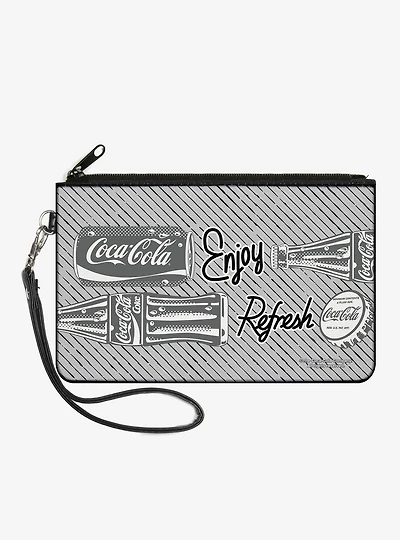 Coca-Cola Enjoy Refresh Can and Bottle Zip Clutch Wallet