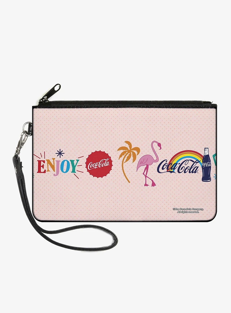 Coca-Cola Enjoy Vibrant Icons Collage Zip Clutch Wallet