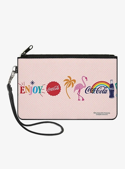 Coca-Cola Enjoy Vibrant Icons Collage Zip Clutch Wallet