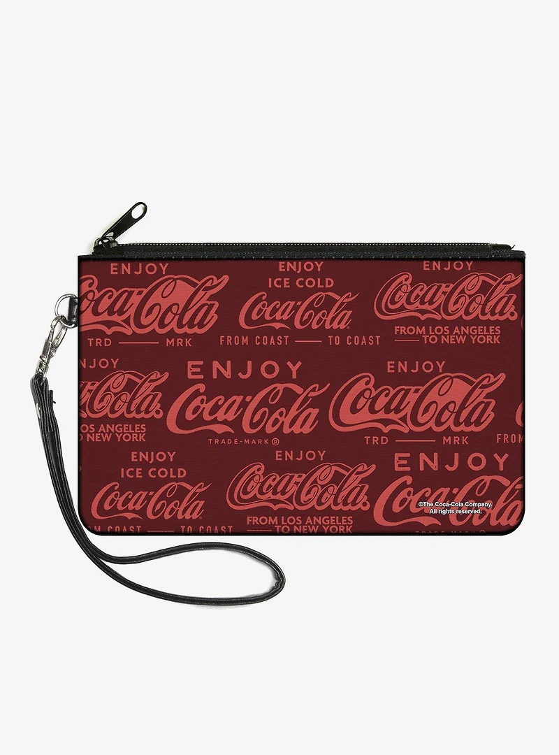 Coca-Cola Enjoy Coca Cola Logos Zip Clutch Wallet
