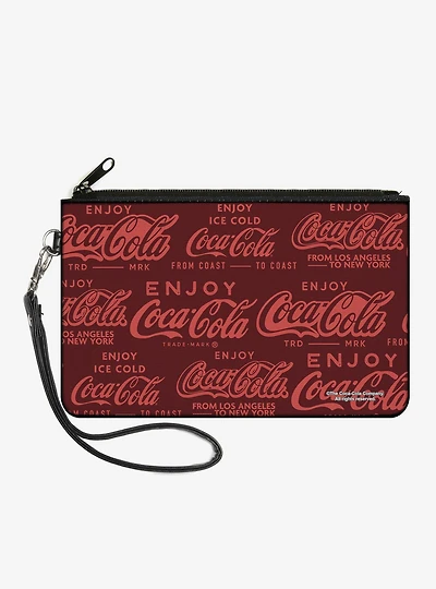 Coca-Cola Enjoy Coca Cola Logos Zip Clutch Wallet