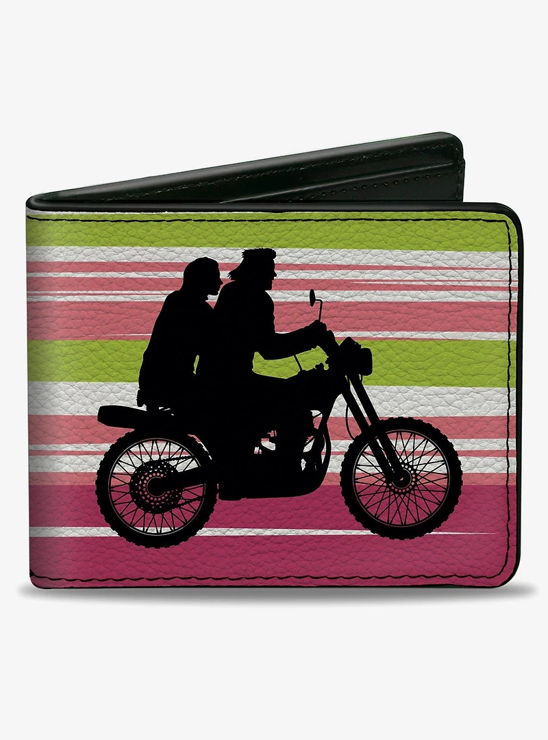 The Lost Boys The Lost Boys Motorcycle Ride Silhouette Green Pink Bifold Wallet