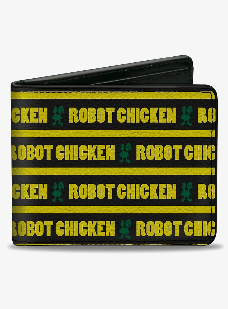 Robot Chicken Robot Chicken Title Logo Stripe Green Bifold Wallet