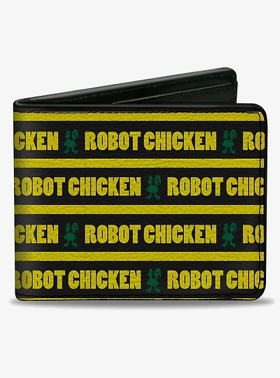 Robot Chicken Robot Chicken Title Logo Stripe Green Bifold Wallet
