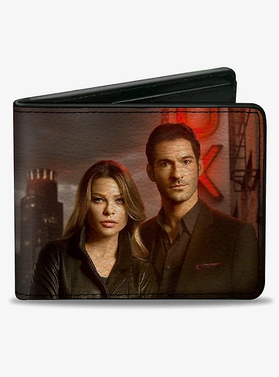 Lucifer Title Logo and Detective Chloe Lux Nightclub Pose Bifold Wallet