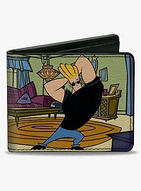 Johnny Bravo Johnny Bravo Living Room Flex Pose and Title Logo Bifold Wallet
