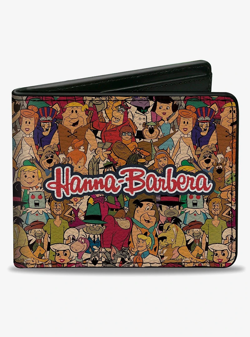 Hanna Barbera Title Logo Mutli Show Characters Stacked Bifold Wallet