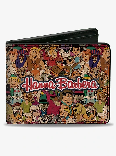 Hanna Barbera Title Logo Mutli Show Characters Stacked Bifold Wallet