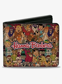 Hanna Barbera Title Logo Mutli Show Characters Stacked Bifold Wallet