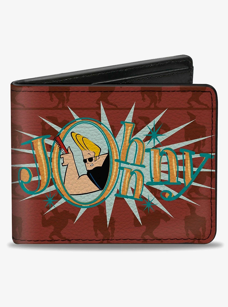 Johnny Bravo Title Logo and Flex Pose Turnss Bifold Wallet