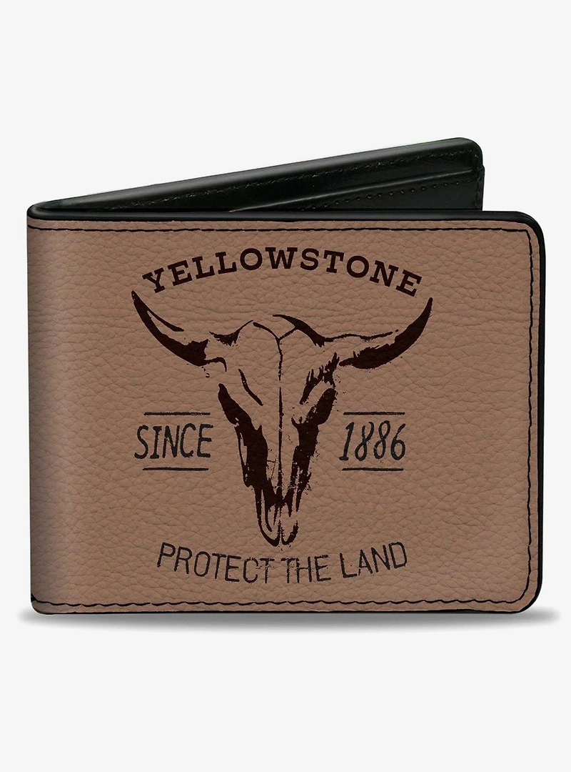 Yellowstonetone Protect the Land Since 1886 Tan Bifold Wallet