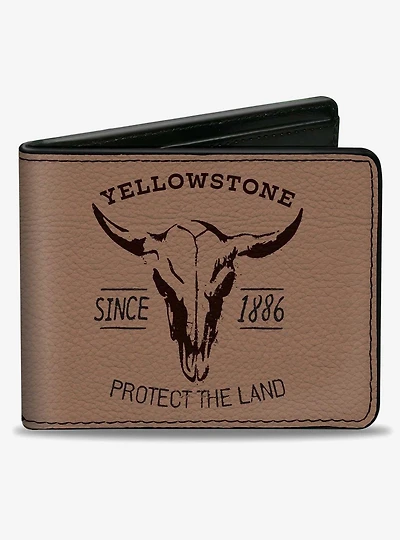Yellowstonetone Protect the Land Since 1886 Tan Bifold Wallet