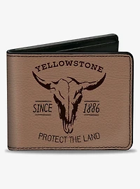 Yellowstonetone Protect the Land Since 1886 Tan Bifold Wallet