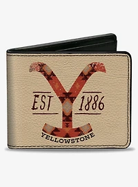 Yellowstone Showtone Dutton Ranch Est 1886 and Native American Pattern Bifold Wallet
