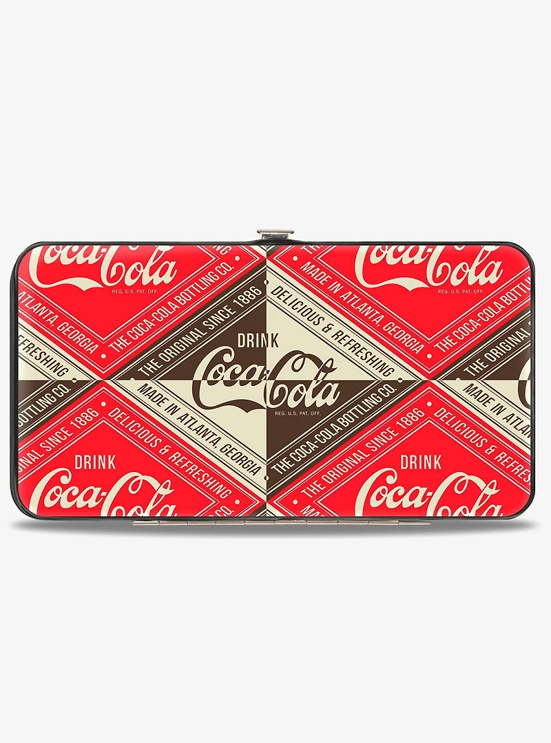 Coca-Cola Drink Coca Cola Delicious Refreshing Diamond Block Hinged Wallet