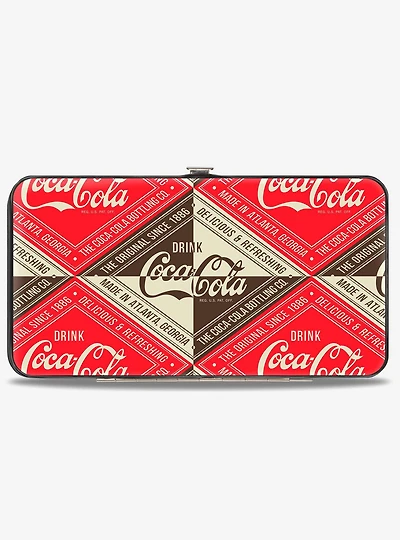 Coca-Cola Drink Coca Cola Delicious Refreshing Diamond Block Hinged Wallet