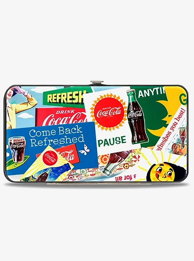 Coca-Cola Vintage Coca Cola Come Back Refreshed Ads and Icons Collage Hinged Wallet