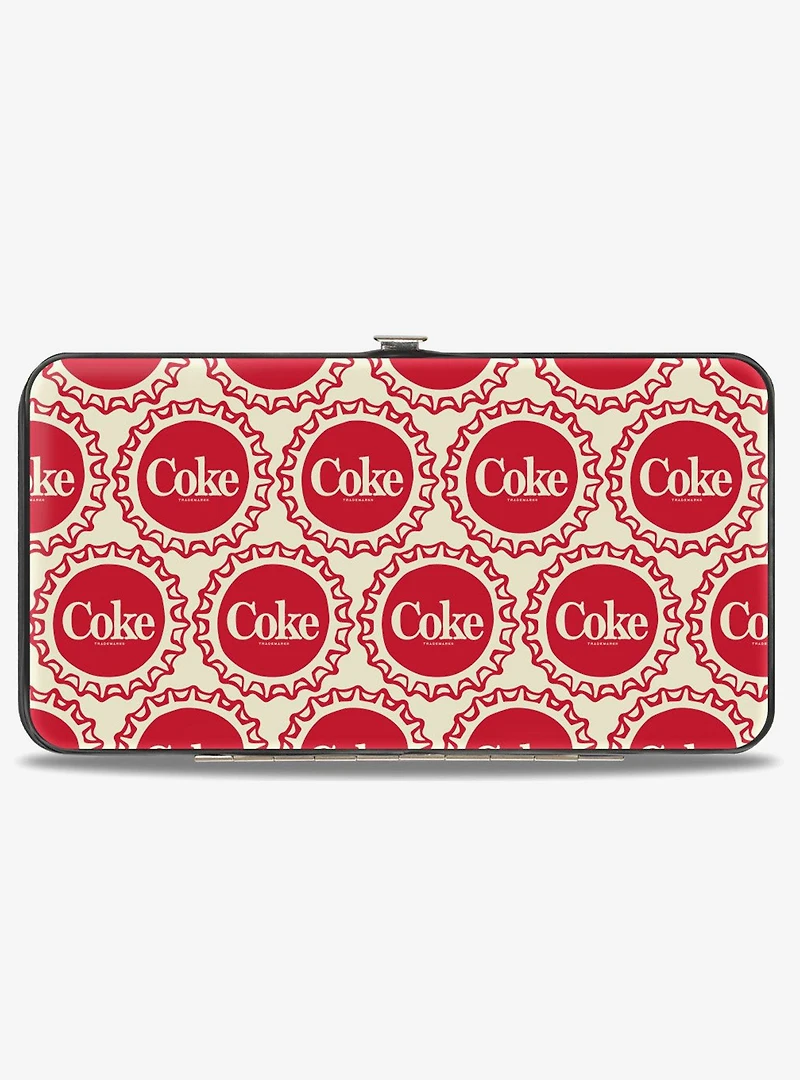Coca-Cola Coke Bottle Caps Collage Hinged Wallet