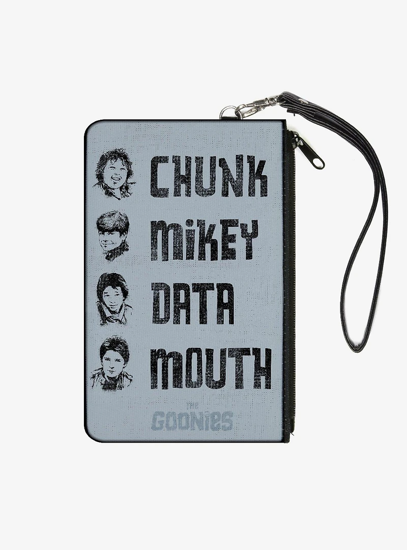 The Goonies Chunk Mikey Data Mouth Poses Periwinkle Zip Clutch Wallet