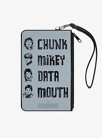 The Goonies Chunk Mikey Data Mouth Poses Periwinkle Zip Clutch Wallet