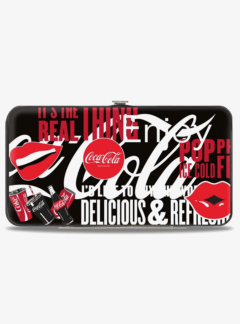 Coca-Cola Its The Real Thing Collage Hinged Wallet