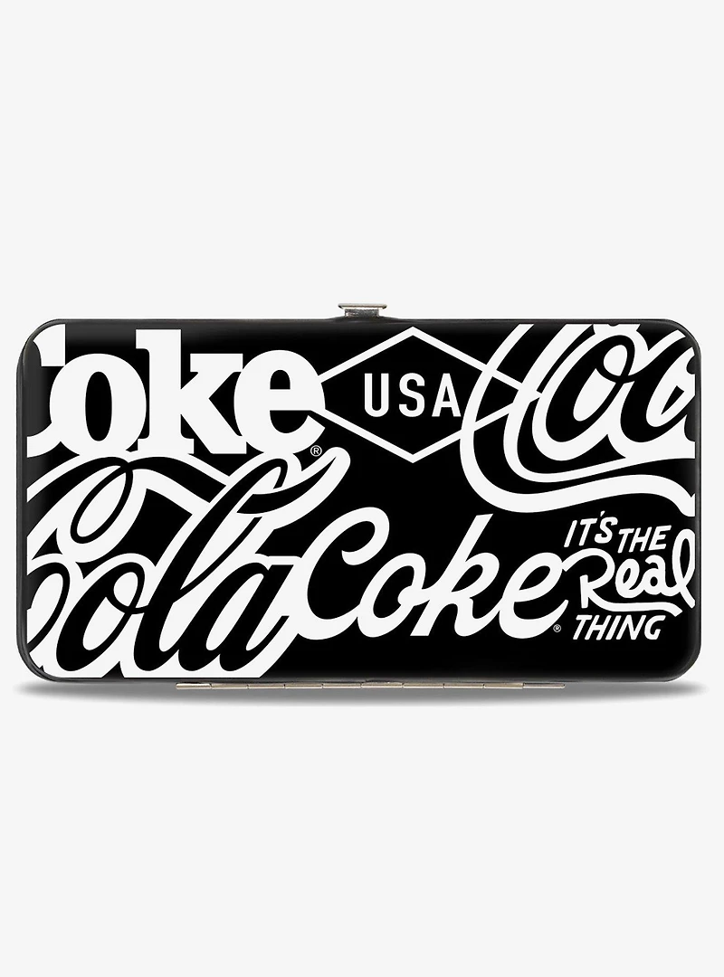 Coca-Cola Coke Typography Its The Real Thing Hinged Wallet