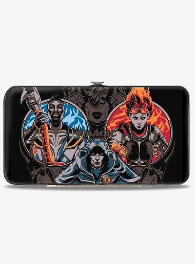 Magic Three Planeswalker Poses and Logo Hinged Wallet