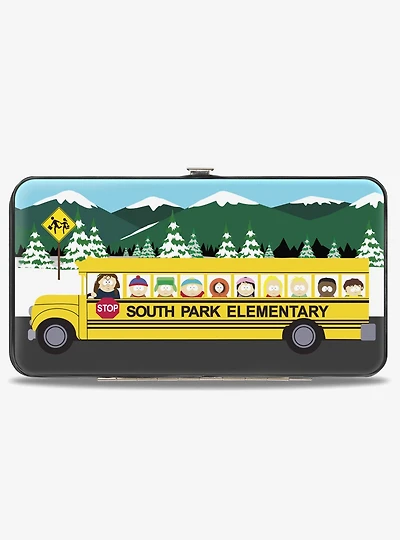 South Park Elementary School Bus Group Pose Mountain Scene Hinged Wallet